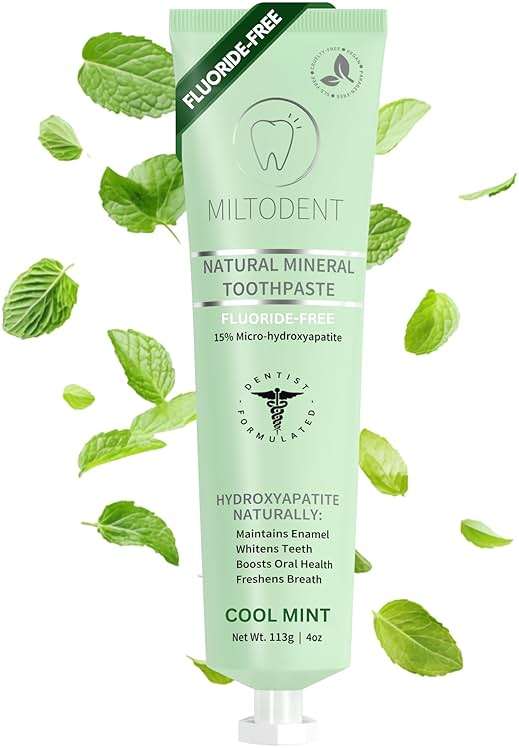 Hydroxyapatite Toothpaste – MILTODENT 15% Micro-Hydroxyapatite Premium Toothpaste Fluoride-Free, Foam-Free, Natural Mineralizing | Safe Alternative to Nano-Hydroxyapatite | SLS-Free & Paraben-free 4oz - Image 1