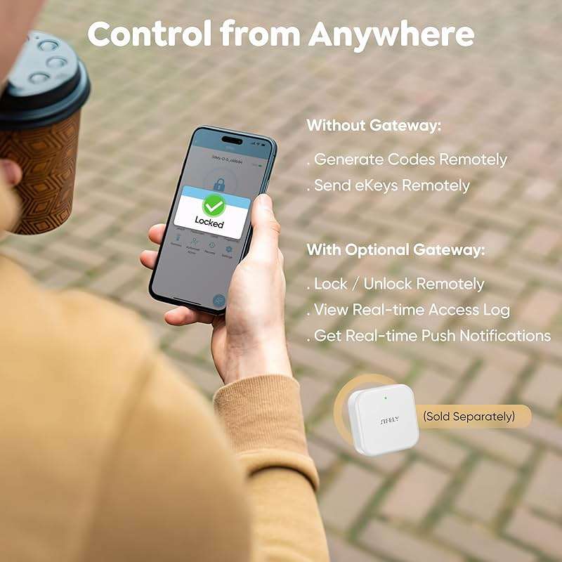 Fingerprint Smart Deadbolt with Keypad – Keyless Entry Lock for Home, Apartment, Office, Airbnb, Rental, Kids & Seniors, App & Code Access, Auto-Lock, Easy DIY Install, Compatible with Alexa & Google - Image 6