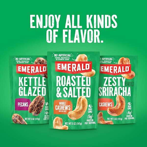 Emerald Nuts Hot Honey Cashews (1-Pack) | 5oz Resealable Bag | Kosher Dairy Certified, Non-GMO, Contains No Artificial Preservatives, Flavors or Synthetic Colors - Image 6