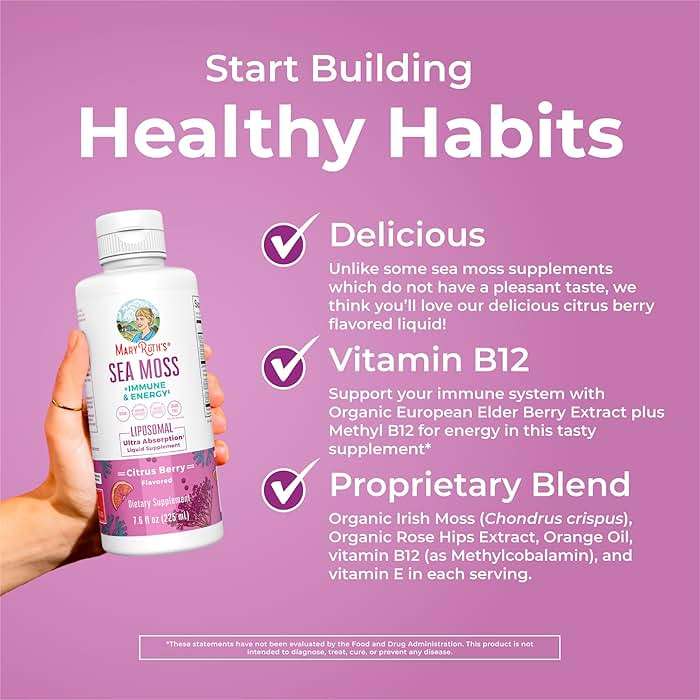 MARYRUTH'S Sea Moss + Immune & Energy Liposomal 140mg Irish Sea Moss | Vitamin B12 | Vitamin E | Elderberry | Rose Hip Oil | Orange Oil | Immune Support Supplement | Vegan | Sugar Free | 7.6 oz - Image 5