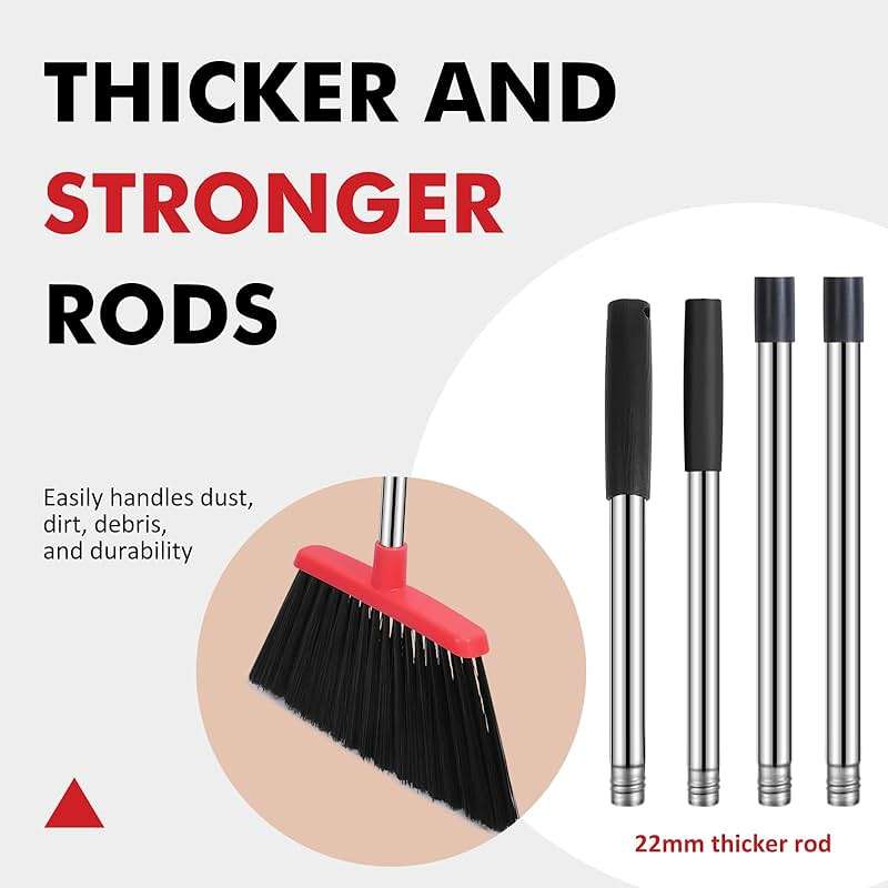 Heavy Duty Broom, 55 Inch Long Handle Outdoor Large Angle Brooms, Commercial Broom for Sweeping Indoor, for Home Garage Kitchen Office Courtyard Lobby Patio Lawn Concrete - Image 5