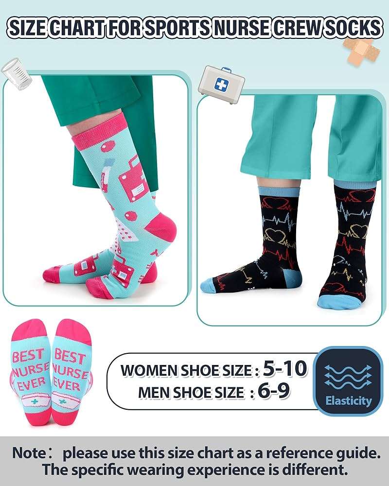 Breathffy 12 Pairs Nurse Compression Socks for Women 15-25 mmHg Circulation Support Socks Appreciation Gifts Bulk for CNA Week Graduation Medical Assistant Doctors Day Gifts - Image 6