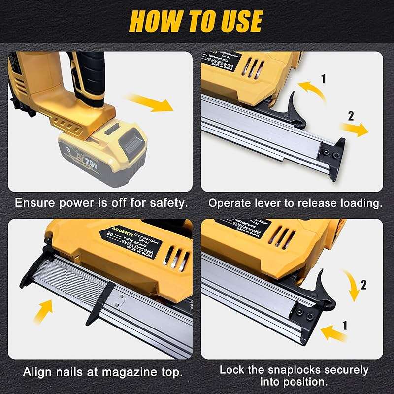 Cordless Nail Gun for DEWALT 20V MAX Battery, 18GA 5/8 to 1-1/4 Inch, 2 in 1 Brad Nailers, Brushless Motor, 2 Mode, Lightweight and Ergonomic for Home Improvement, DIY and Wood Workpieces (Tool Only) - Image 5