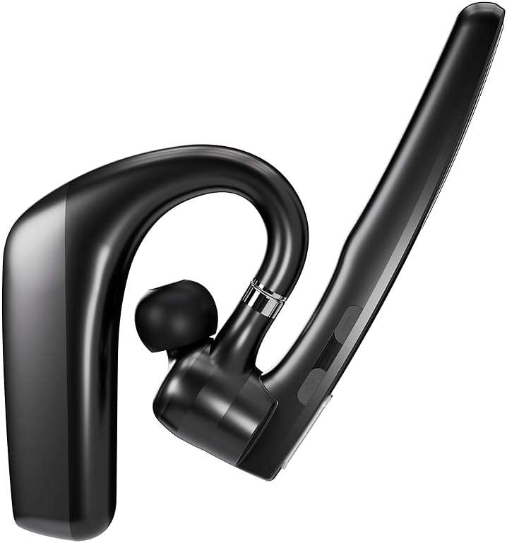 Ultralight Bluetooth Headset with Noise Cancelling Microphone, Bluetooth Earpiece with Carrying Case, Wireless Headset for PC/Laptop, Compatible with MS Teams, Zoom, Google Meet, and More - Black - Image 2