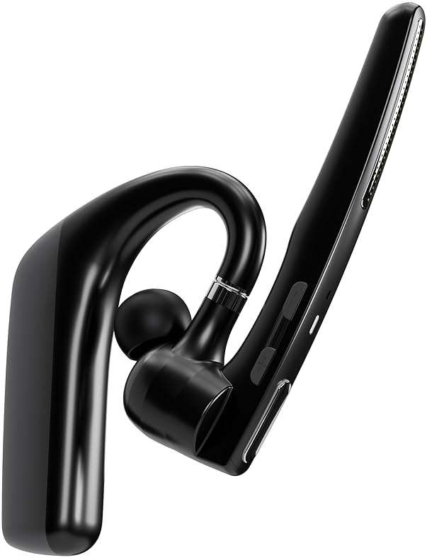 Ultralight Bluetooth Headset with Noise Cancelling Microphone, Bluetooth Earpiece with Carrying Case, Wireless Headset for PC/Laptop, Compatible with MS Teams, Zoom, Google Meet, and More - Black - Image 3