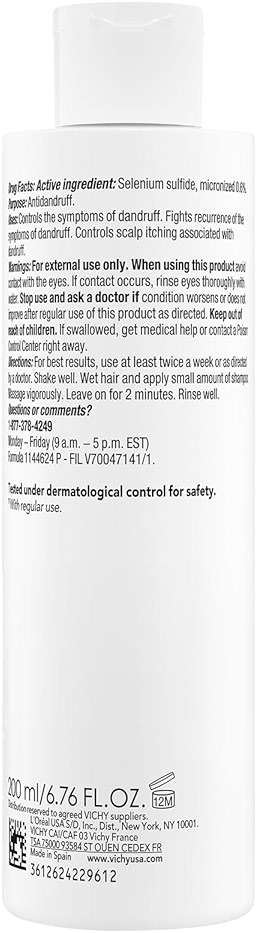 Vichy Dercos Dandruff Shampoo, Antifungal Itchy Scalp Treatment for Men & Women, Clinical Strength Selenium Sulfide, Formulated with Niacinamide & Salicylic Acid, Color Safe, Dermatologist Recommended - Image 11