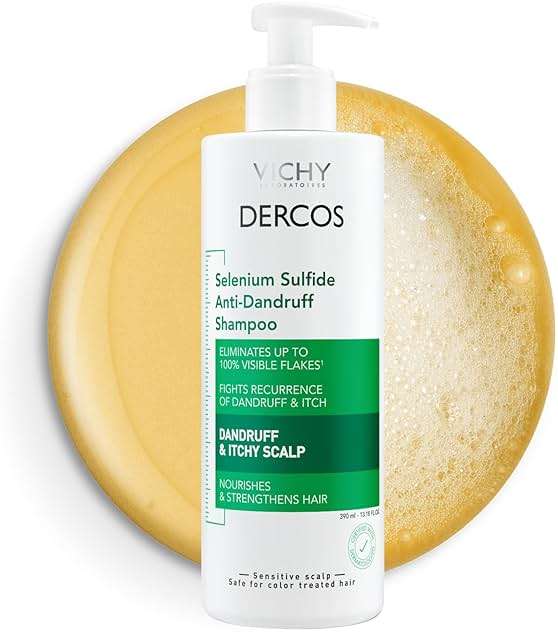 Vichy Dercos Dandruff Shampoo, Antifungal Itchy Scalp Treatment for Men & Women, Clinical Strength Selenium Sulfide, Formulated with Niacinamide & Salicylic Acid, Color Safe, Dermatologist Recommended - Image 1