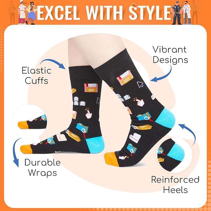 HAPPYPOP Funny Gifts for Women Men - Socks for Cook Baker Coder Cop, Birthday Gift Idea - Image 2