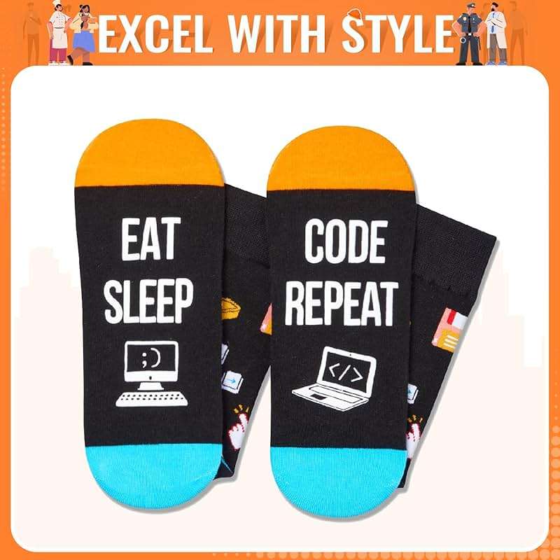 HAPPYPOP Funny Gifts for Women Men - Socks for Cook Baker Coder Cop, Birthday Gift Idea - Image 4