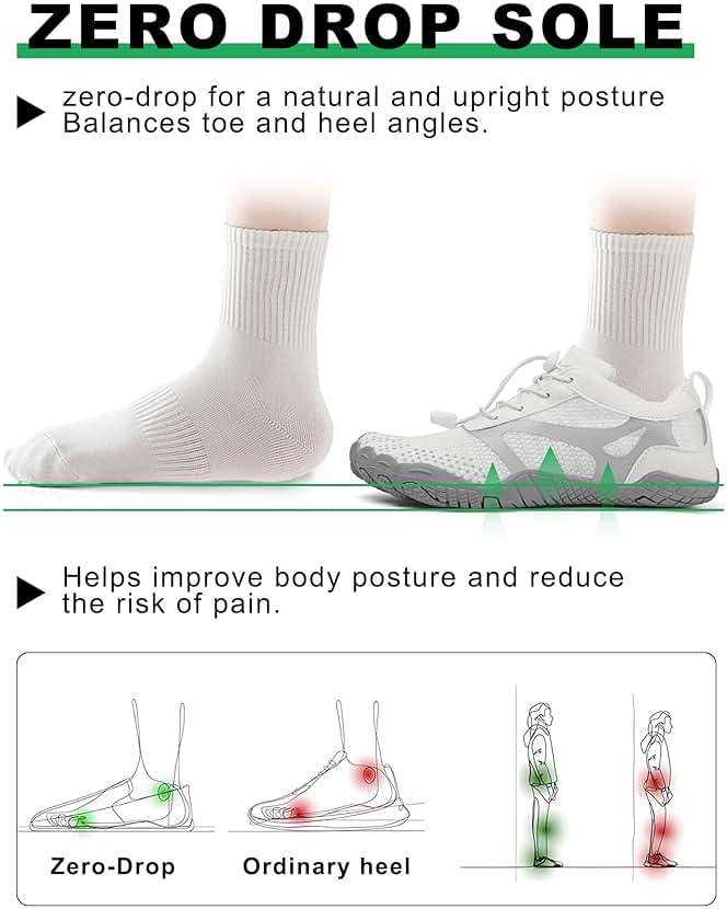 todaysunny Barefoot Shoes Mens Womens Minimalist Cross Training Shoes with Wide Toe Box Athletic Zero Drop Trail Walking Hiking Running Sneakers - Image 3