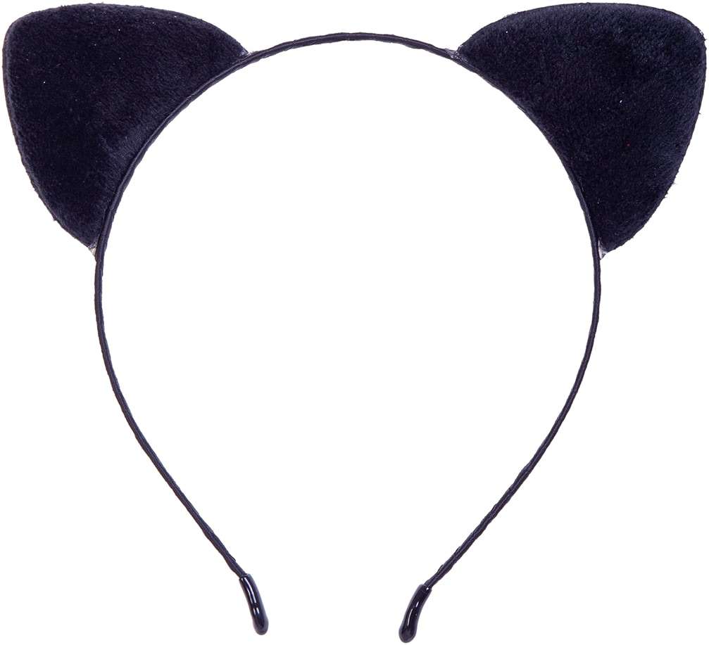 Vonokee Velvet Cat Ears Headband,Black Plush Cat Headpiece Cute Cat Costume Accessories for Halloween Party Cosplay and Daily Use - Image 1