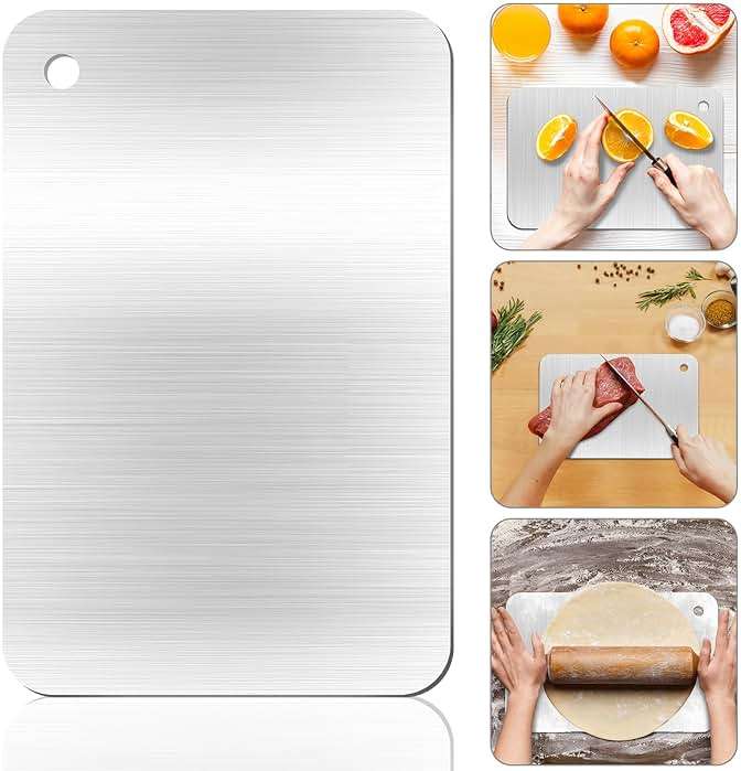 Stainless Steel Cutting Boards for Kitchen - Food Grade, Non-Stick Chopping Board for Meat, Fruit, Vegetables - Dishwasher Safe (12 x 8 in) - Image 1