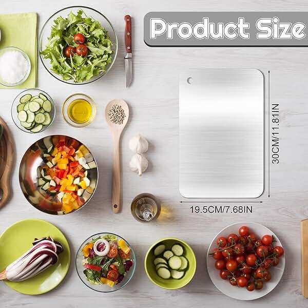 Stainless Steel Cutting Boards for Kitchen - Food Grade, Non-Stick Chopping Board for Meat, Fruit, Vegetables - Dishwasher Safe (12 x 8 in) - Image 3