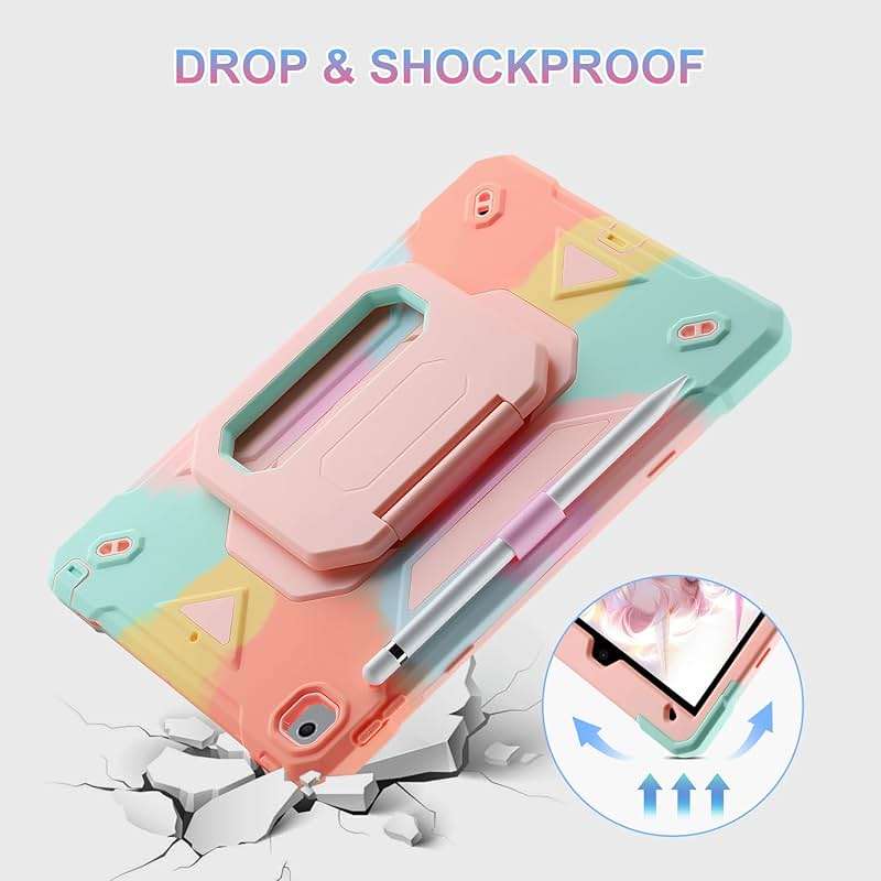 for iPad 9th/ 8th/ 7th Generation Case (iPad 10.2 inch Shockproof Case) with 360 Rotating Grip Magic Stand, Pencil Holder/Keychain/Carrying Shoulder Strap for iPad 10.2 inch - Image 3