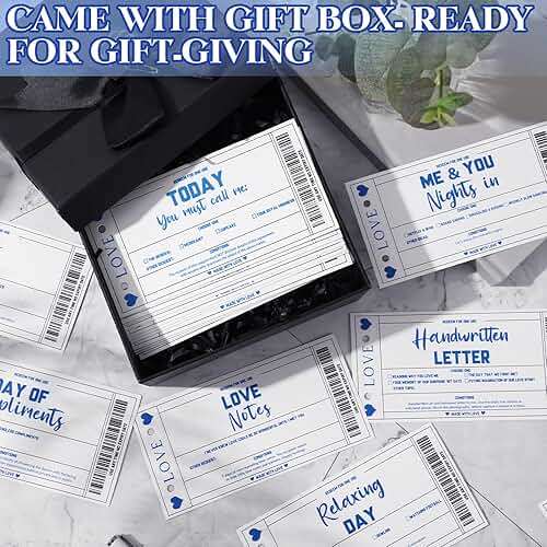 JULEASEL Love Coupon Book for Him - Romantic Love Gifts for Husband Boyfriend, 20 Fun Love Coupons +10 Blank Wild Cards- Couples Gifts for Anniversaries, Birthdays, Valentine's Day & More! - Image 6