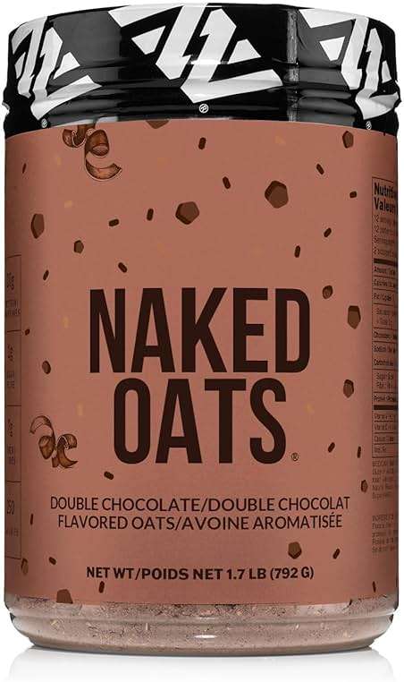 Naked Oats - Double Chocolate Overnight Oats, 20g Grass-Fed Protein, Gluten-Free Oatmeal Instant Breakfast or Shake, High Protein Oatmeal, High Fiber Breakfast Shake, Non GMO, No Soy - 12 Servings - Image 1