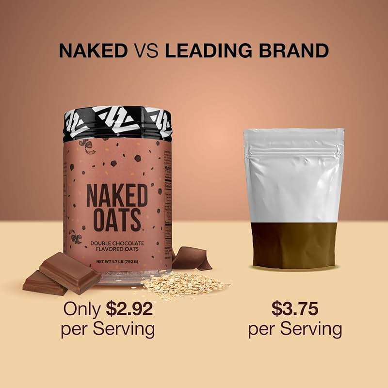 Naked Oats - Double Chocolate Overnight Oats, 20g Grass-Fed Protein, Gluten-Free Oatmeal Instant Breakfast or Shake, High Protein Oatmeal, High Fiber Breakfast Shake, Non GMO, No Soy - 12 Servings - Image 5