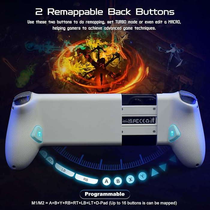 Joso USB C Game Controller for iPhone 15/16/17 & Android Type-C Phones, Hall Effect Joystick Triggers Mobile Gaming Controller with Passthrough Charging for PS Remote Play, COD Mobile, Fortnite, Cloud Gaming - Image 7