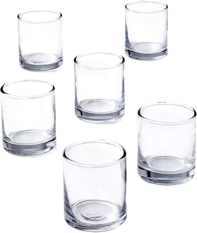 Serene Spaces Living Set of 36 Clear Glass Votive Candle Holders, Ideal for Wedding Decorations, Parties, Events, Christmas Dinner Tablescape, 3" Tall and 2.5" Diameter - Image 5
