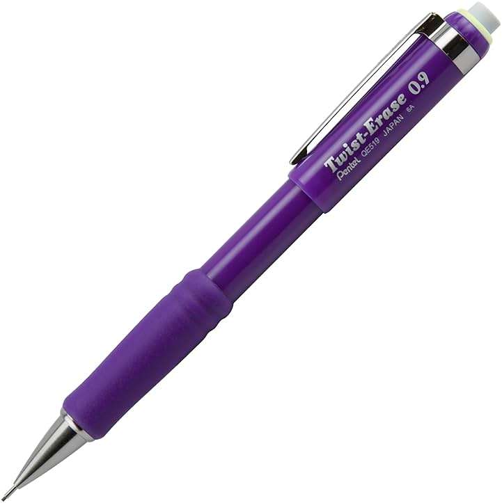 Pentel Twist-Erase III Mechanical Pencil, (0.9mm), Bold Line, Violet Barrel, Pack of 4 (QE519BP4V) - Image 2