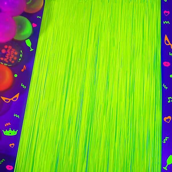 Mega-L Glow in The Dark Party Supplies, Neon Party Decorations, 2 Pack 6.6x6.6 ft Fluorescent Green Foil Fringe Curtains, Glow Photo Backdrop for Birthday, Pool Party, Music Festival, Nightclub - Image 8