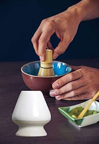 Matcha Tea Whisk Holder Ceramic Holder for Bamboo Matcha Chasen fit for Matcha Chasen Tea Set Accessories (White 2) - Image 2