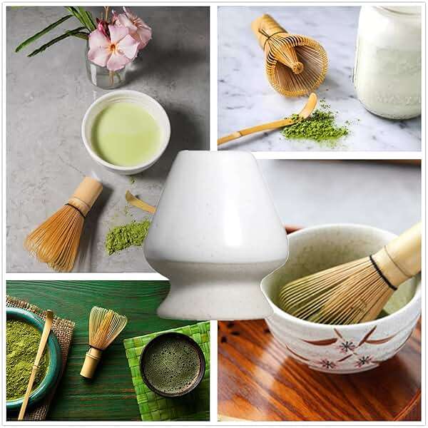 Matcha Tea Whisk Holder Ceramic Holder for Bamboo Matcha Chasen fit for Matcha Chasen Tea Set Accessories (White 2) - Image 4