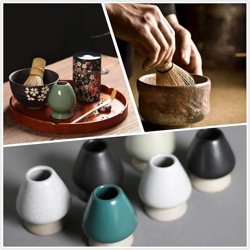 Matcha Tea Whisk Holder Ceramic Holder for Bamboo Matcha Chasen fit for Matcha Chasen Tea Set Accessories (White 2) - Image 7
