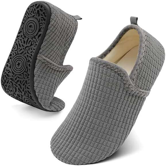 Spesoul Slippers for Women Men Furry Indoor House Shoes Soft Rubber Sole Slipper Socks Slip On House Slippers for Bedroom Home Office Travel Yoga - Image 1