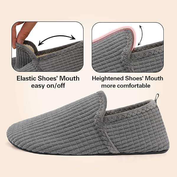 Spesoul Slippers for Women Men Furry Indoor House Shoes Soft Rubber Sole Slipper Socks Slip On House Slippers for Bedroom Home Office Travel Yoga - Image 2
