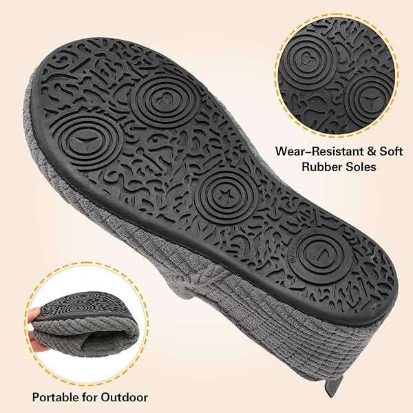 Spesoul Slippers for Women Men Furry Indoor House Shoes Soft Rubber Sole Slipper Socks Slip On House Slippers for Bedroom Home Office Travel Yoga - Image 3