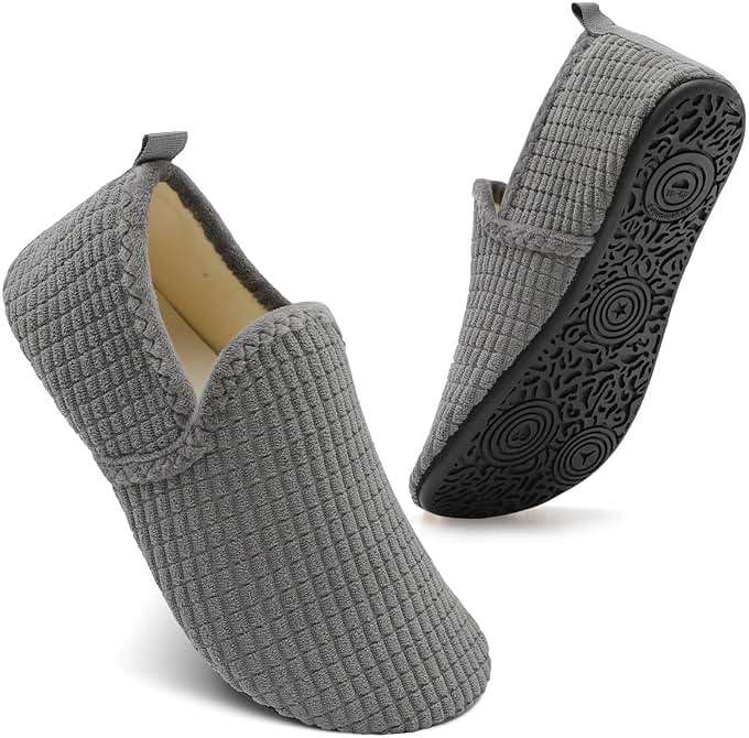 Spesoul Slippers for Women Men Furry Indoor House Shoes Soft Rubber Sole Slipper Socks Slip On House Slippers for Bedroom Home Office Travel Yoga - Image 5