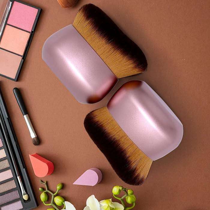 Extra Large Body Makeup Brush For Self Tanner, Leg Makeup &Bronzer Blend,75 mm Wide-headed Kabuki Brush Provides More Even &Pretty Application, Oval Face&Back Makeup Brush, Wet&Dry Use- Pink Rose Gold - Image 7