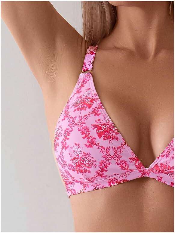 ZAFUL Women's 2 Piece Floral Print Swimsuit Triangle String High Cut Bikini Sets Bathing Suit - Image 4