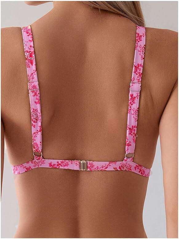 ZAFUL Women's 2 Piece Floral Print Swimsuit Triangle String High Cut Bikini Sets Bathing Suit - Image 5