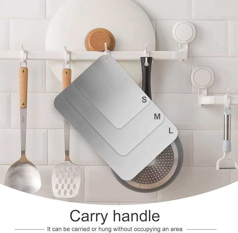 Stainless Steel Cutting board, Double sided Steel Cutting boards for Kitchen Meat vegetables & fruits Chopping board Easy to Clean (Mini Size)（9.5 × 5.9in） - Image 6
