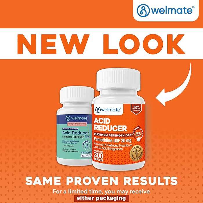 WELMATE Famotidine 20mg Maximum Strength Acid Reducer, 300 Count - Heartburn Relief, Heartburn Medicine - Acid Indigestion - 12 Hour Protection - Easy to Swallow Tablets, 150 Day Supply - Image 2