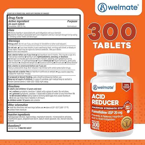 WELMATE Famotidine 20mg Maximum Strength Acid Reducer, 300 Count - Heartburn Relief, Heartburn Medicine - Acid Indigestion - 12 Hour Protection - Easy to Swallow Tablets, 150 Day Supply - Image 5
