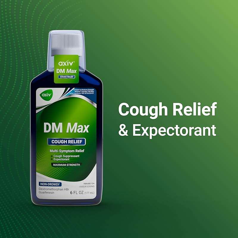 AXIV DM Max Liquid Cough & Cold Medicine for Adults, Cold and Flu Medicine for Excess Mucus Relief, 6 fl oz - Image 9