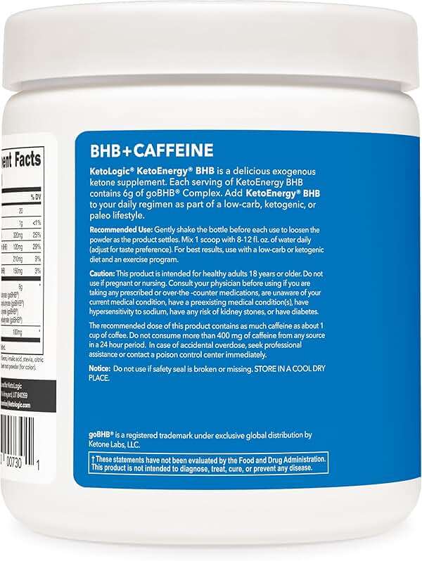 Ketologic KetoEnergy BHB (Watermelon) 30 Servings - BHB + Caffeine Exogenous Ketone Supplement - Image 3