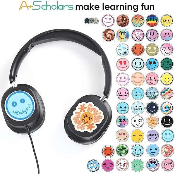 A+ Scholars Kids Headphones Bulk 5 Pack for School, HD Mic Stereo Sound Over-Ear Headphones for Classroom, Comfortable Fit, Foldable, 3.5mm Jack Wired Headphones for Kids ipad Tablets Computer Travel - Image 4