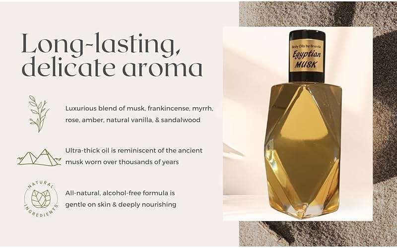 Body Oils by Brenda Egyptian Musk Body Oil, Pure Thick Uncut Authentic Original Fragrance, Unisex, All-Natural Classic Concentrated Scent (Egyptian Musk, 1 oz.) - Image 3
