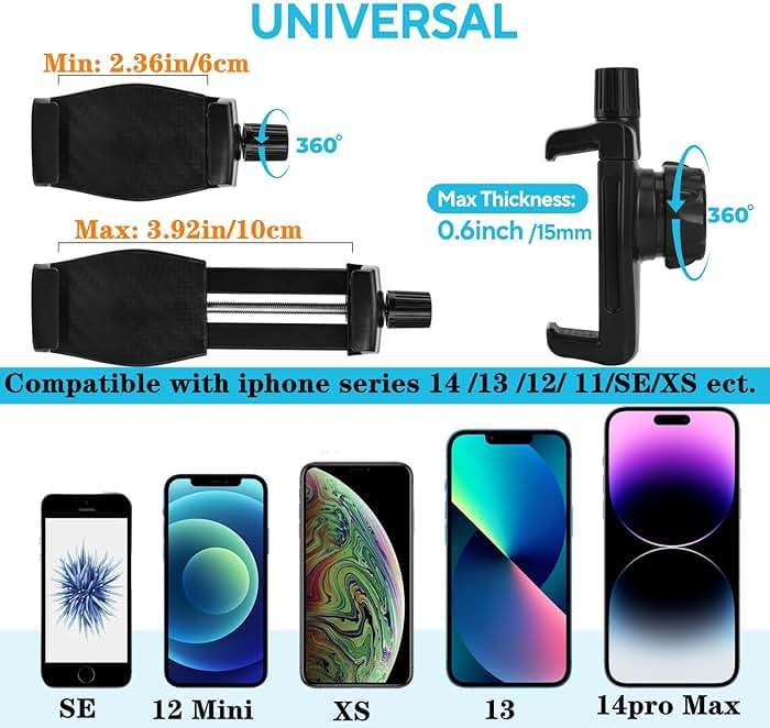 HOYXUN Magnetic Phone Holder for Gym, Heavy Duty 360° Adjustable Metal Arm | Super Strong N52 Magnet with Non-Slip Base for Power Rack, Universal Clip for all Smartphones, Home Workout Essentials - Image 5