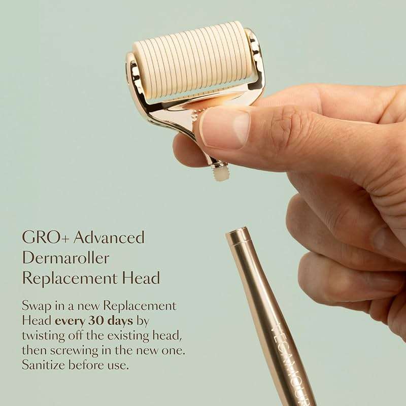 VEGAMOUR GRO+ Advanced Dermaroller | 1,200 Microneedle 0.25mm Scalp Tool | Gently Exfoliates the Scalp | Wide Head for Maximum Coverage - Image 6