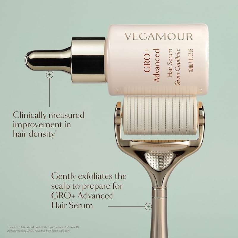 VEGAMOUR GRO+ Advanced Dermaroller Replacement Head | 1,200 Microneedle 0.25mm Scalp Tool | Gently Exfoliates the Scalp | (No Handle, Replacement Head Only) - Image 6