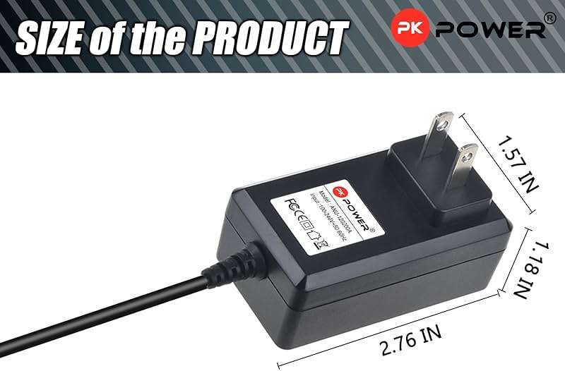 PKPOWER 18V Charger for Hypervolt Gun Power for Hyperice Charger for Hypervolt Go 2 Pro 55200 001-00 for Hyperice 2 Pro for Hypervolt 2 Model 53200 038-00 for Vyper 3/2/Go Gun DC Power Cord - Image 2