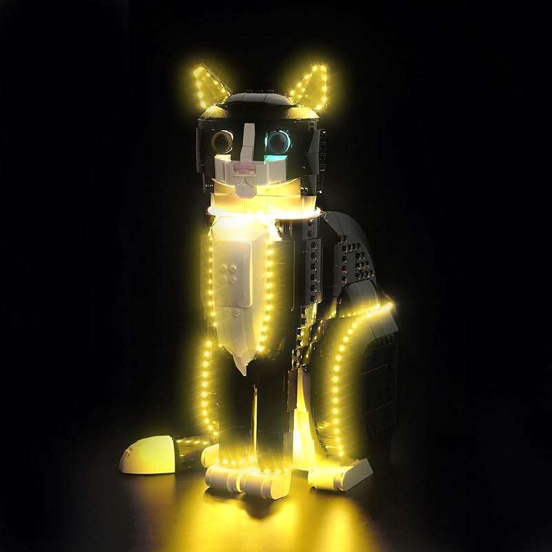 Hilighting Upgraded Led Light Kit Compatible with LEGO Tuxedo Cat Building Set, Lights Decoration Compatible with LEGO 21349 (Model Not Included) - Image 1
