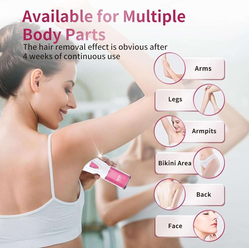 Mini Epilator - Hair Remover for Women, Full Body Smooth Glide Epilator, with LED Light for Precision, Portable Electric Lady Shaver for Face, Armpits, Arms, Bikini, and Legs - Image 5