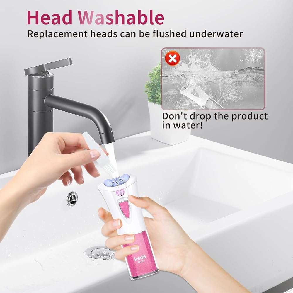 Mini Epilator - Hair Remover for Women, Full Body Smooth Glide Epilator, with LED Light for Precision, Portable Electric Lady Shaver for Face, Armpits, Arms, Bikini, and Legs - Image 7