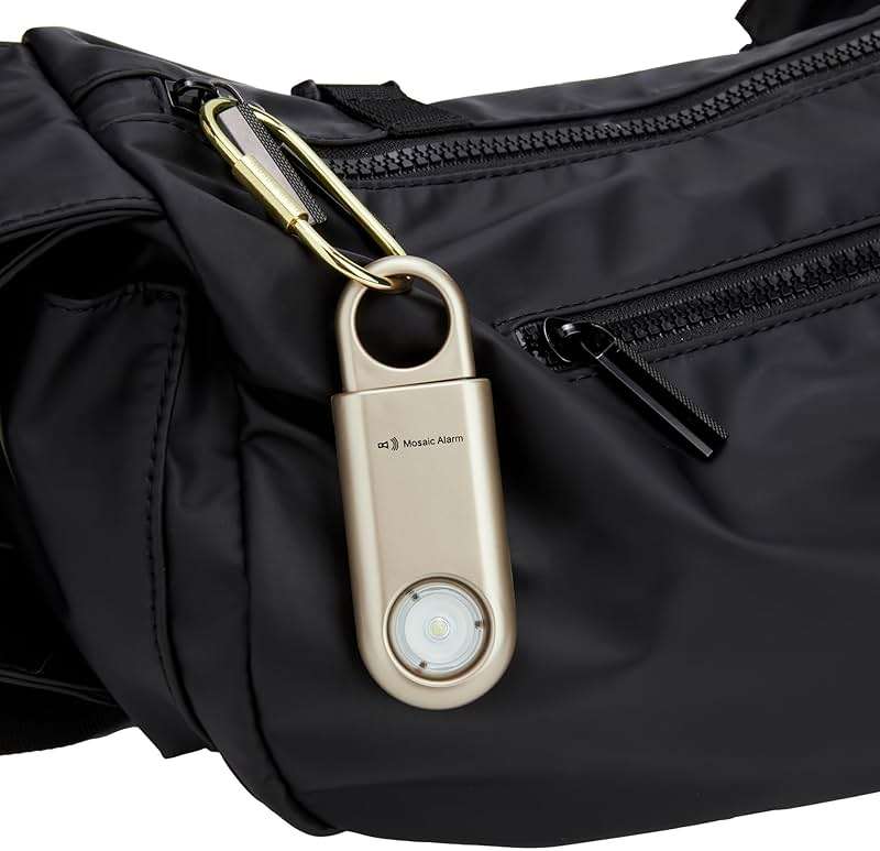130dB Personal Safety Alarm Ultra Bright Strobe Light. Loud Sound Keychain Siren for Women, School Children, Night Runners, Hiking. Bear Alarm Deterrent. SOS Emergency Self Defense Alerts. Gold - Image 6